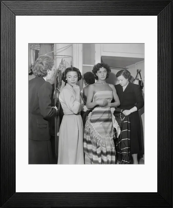 Framed Print : French Fashion Designer Carven Fitting Model Framed Print : French Fashion Designer Carven Fitting Model