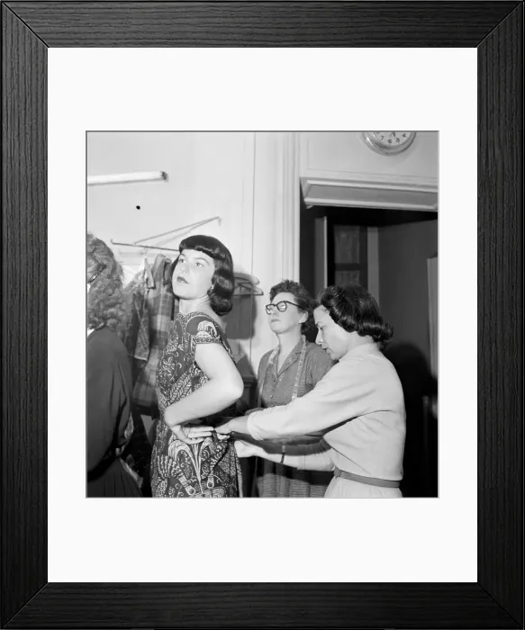 Framed Print : French Fashion Designer Carven Fitting Model