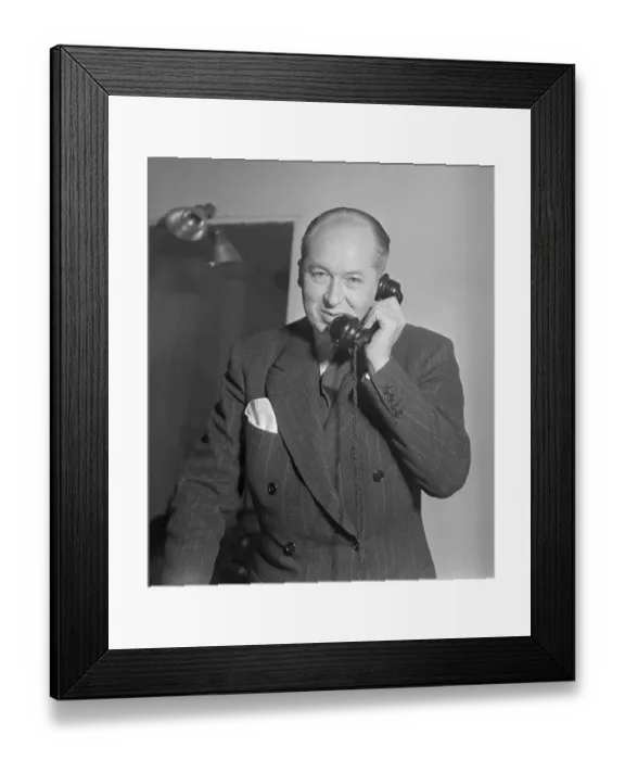 Framed Print : Fashion Designer Jacques Heim Talking on Telephone Framed Print : Fashion Designer Jacques Heim Talking on Telephone