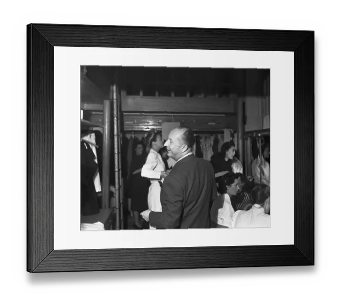 Framed Print : Christian Dior Talking with Models Framed Print : Christian Dior Talking with Models