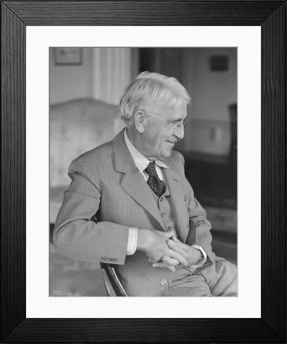 Framed Print : Philosopher John Dewey Sitting with Hands Clasped