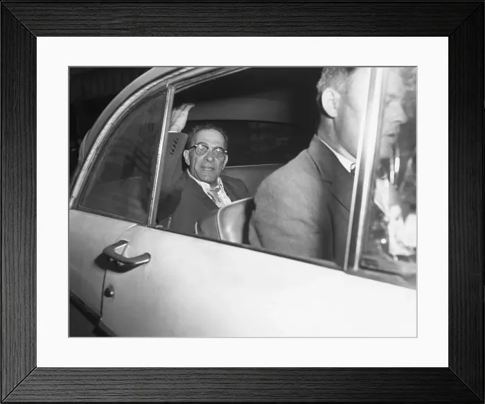 Framed Print : Vito Genovese Waving From Car Framed Print : Vito Genovese Waving From Car