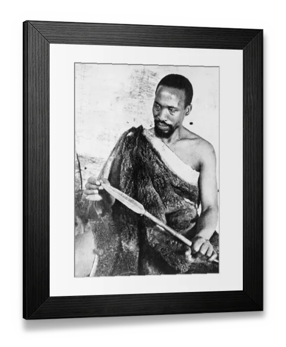 Framed Print : Jomo Kenyatta with Spear Framed Print : Jomo Kenyatta with Spear