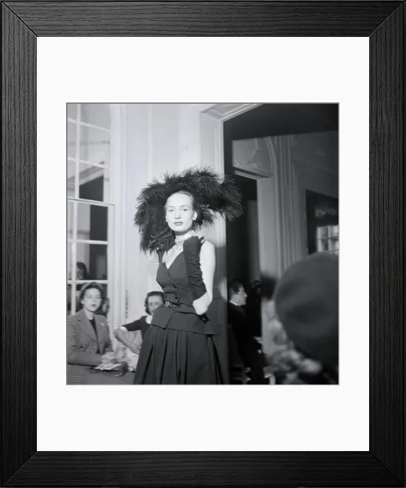 Framed Print : Model Wearing Christian Dior Design Framed Print : Model Wearing Christian Dior Design