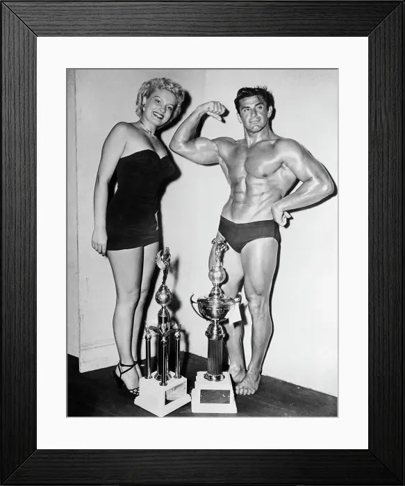 Framed Print : Mr. And Mrs. Usa Standing W / Trophies Framed Print : Mr. And Mrs. Usa Standing W / Trophies