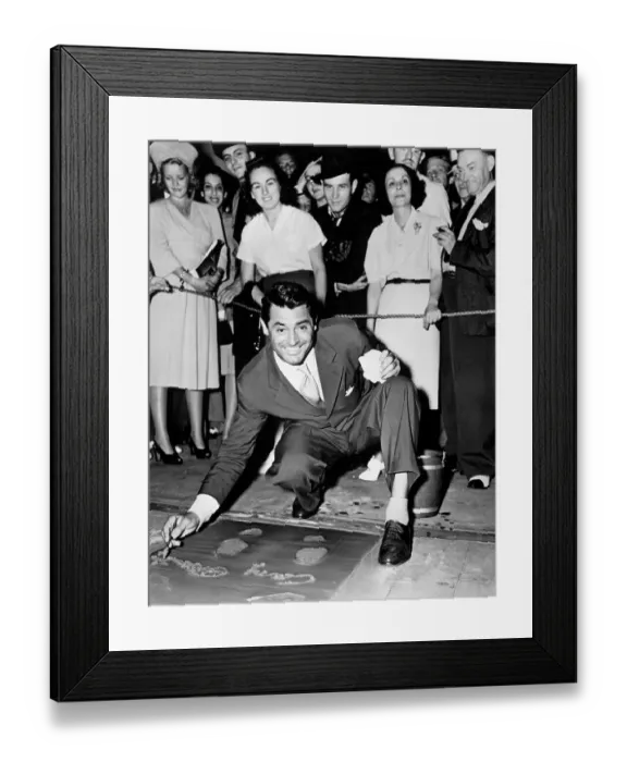 Framed Print : Cary Grant Signing Concrete Slab Framed Print : Cary Grant Signing Concrete Slab