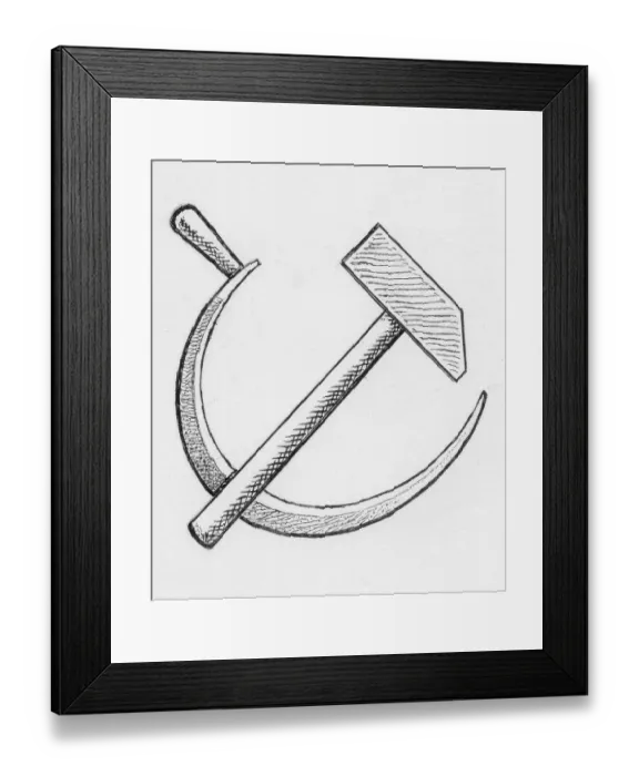 Framed Print : Communist Emblem of the Hammer and Sickle