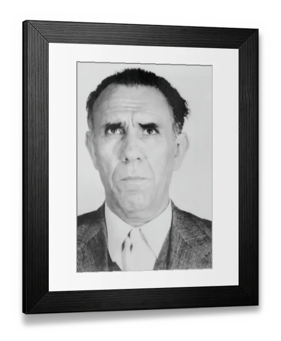 Framed Print : Portrait of Drug Trafficker Gaetano Baldalamenti Framed Print : Portrait of Drug Trafficker Gaetano Baldalamenti