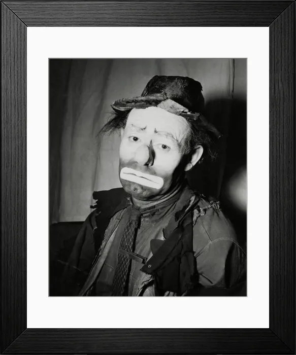 Framed Print : Portrait of Emmett Kelly in Costume Framed Print : Portrait of Emmett Kelly in Costume