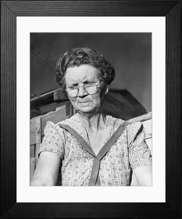 Framed Print : Elderly Woman Wearing Glasses
