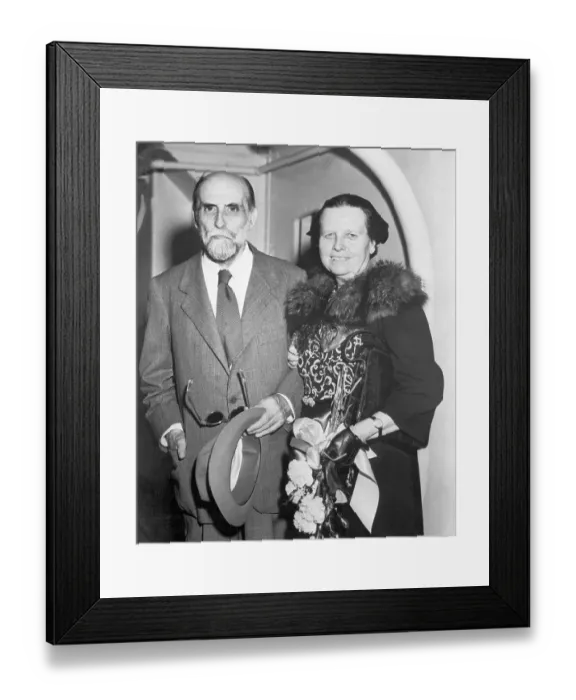 Framed Print : Poet Juan Ramon Jimenez with Wife Framed Print : Poet Juan Ramon Jimenez with Wife