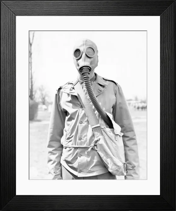Framed Print : Russian Gas Mask Procedure