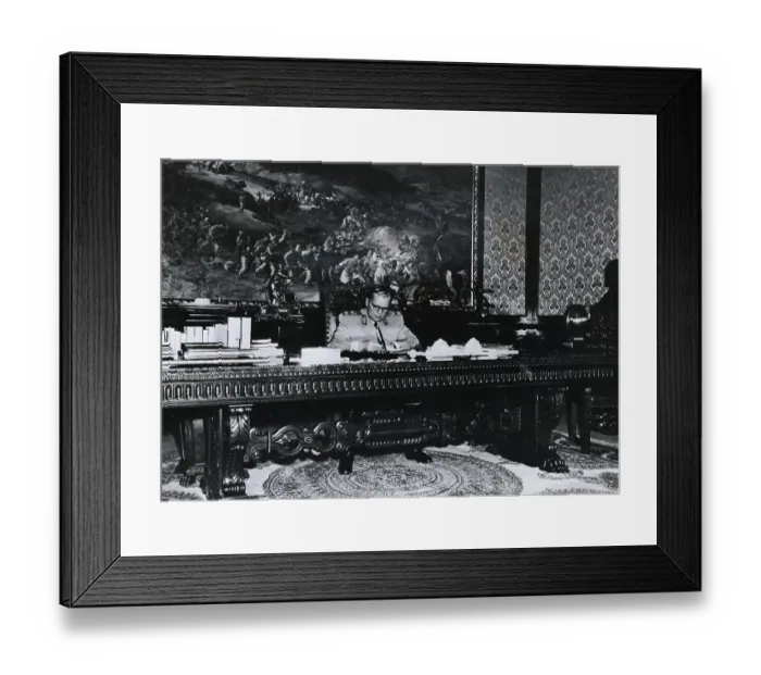 Framed Print : Marshal Tito Josip Broz in His Office