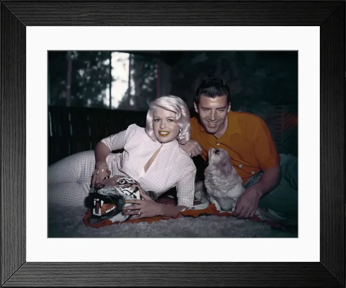 Framed Print : Jayne Mansfield Posing with Mickey Hargitay Framed Print : Jayne Mansfield Posing with Mickey Hargitay