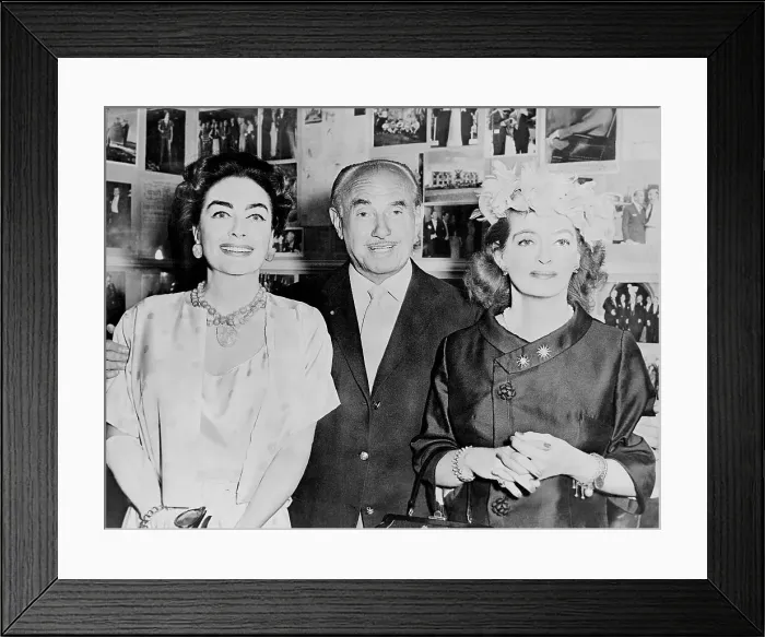 Framed Print : Joan Crawford, Jack Warner, and Bette Davis