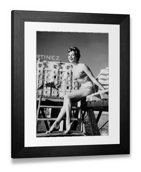 Framed Print : Colette Ricard on Dock in Bikini Framed Print : Colette Ricard on Dock in Bikini