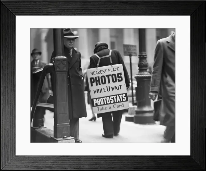 Framed Print : Man Advertising Photo Studio Framed Print : Man Advertising Photo Studio