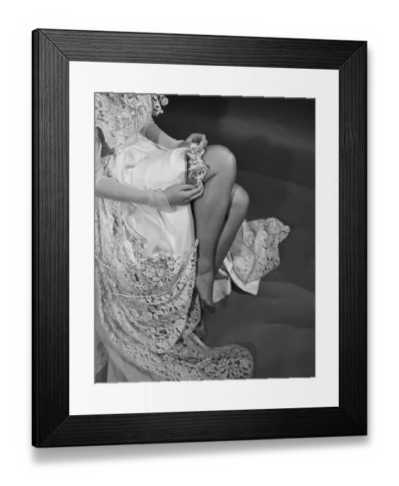 Framed Print : Bride with Rose Garter Framed Print : Bride with Rose Garter
