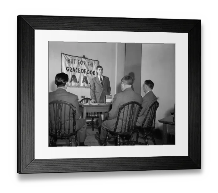 Framed Print : Man Speaking at Alcoholics Anonymous Framed Print : Man Speaking at Alcoholics Anonymous
