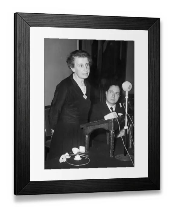 Framed Print : Dr. Anna Freud Addresses Debate Framed Print : Dr. Anna Freud Addresses Debate