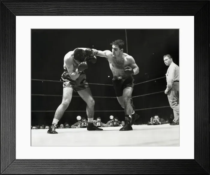 Framed Print : Rocky Marciano Punching In Boxing Match Framed Print : Rocky Marciano Punching In Boxing Match