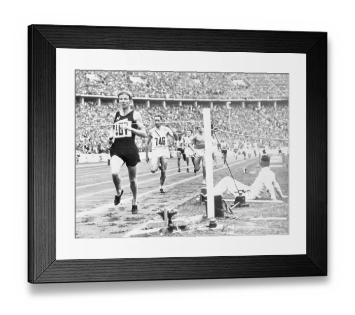 Framed Print : American Physician Winning Olympic Race Framed Print : American Physician Winning Olympic Race