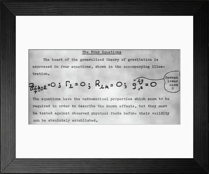 Framed Print : Einstein's New Theory Framed Print : Einstein's New Theory