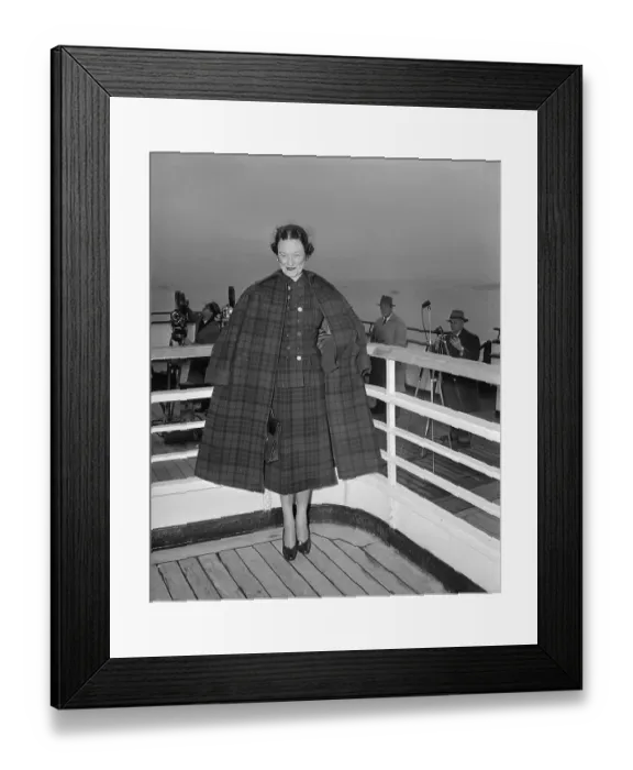 Framed Print : Duchess of Windsor Posing Aboard Queen Elizabeth Framed Print : Duchess of Windsor Posing Aboard Queen Elizabeth