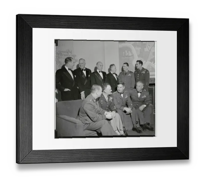 Framed Print : American Eagles Officers Gathering for Film Framed Print : American Eagles Officers Gathering for Film
