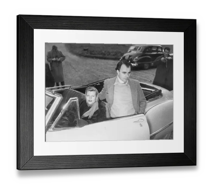 Framed Print : Rita Hayworth and Prince Aly Khan in Automobile Framed Print : Rita Hayworth and Prince Aly Khan in Automobile