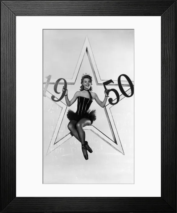 Framed Print : Dancer Vera Ellen Sitting on a Star for 1950 Framed Print : Dancer Vera Ellen Sitting on a Star for 1950