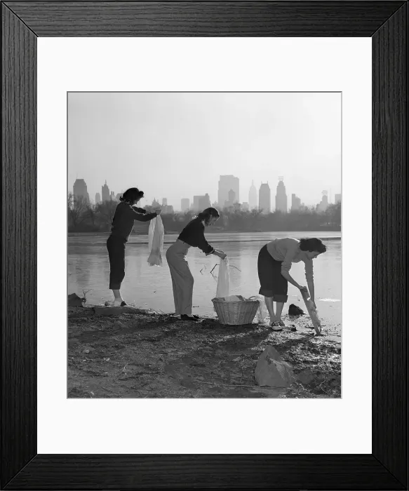 Framed Print : 3 Women Washing Clothes In Central Park Framed Print : 3 Women Washing Clothes In Central Park