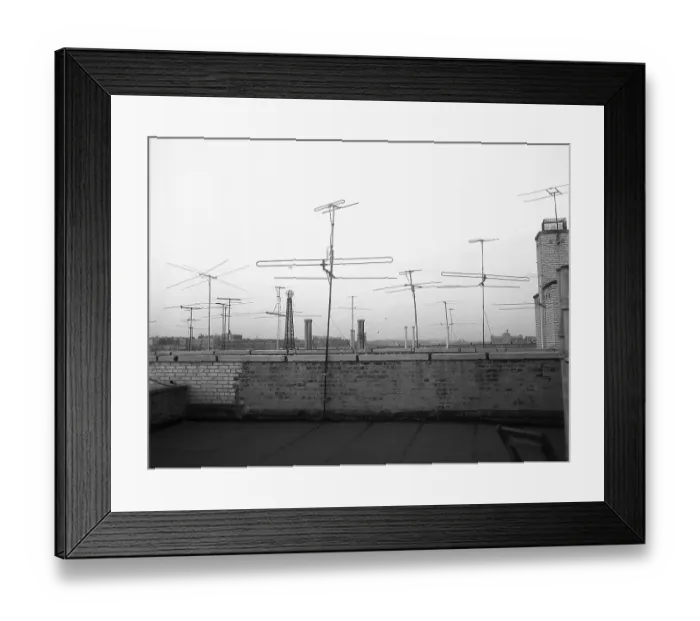 Framed Print : Antennas on New York Rooftops