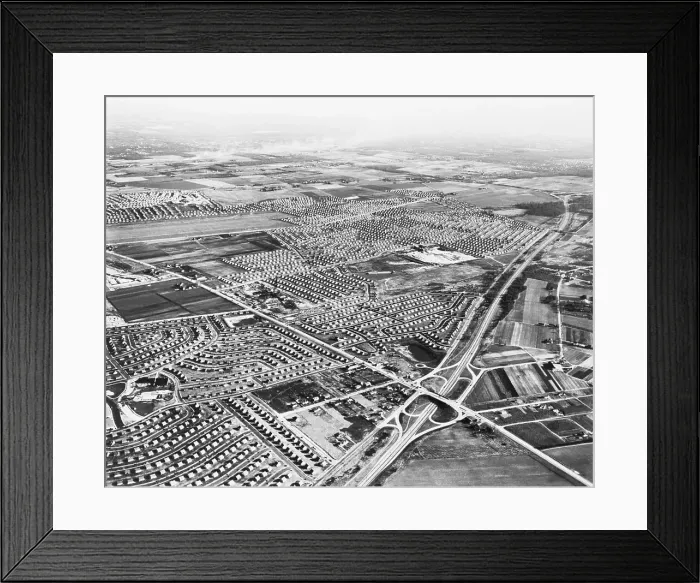Framed Print : Aerial View Of Levittown, New York Framed Print : Aerial View Of Levittown, New York