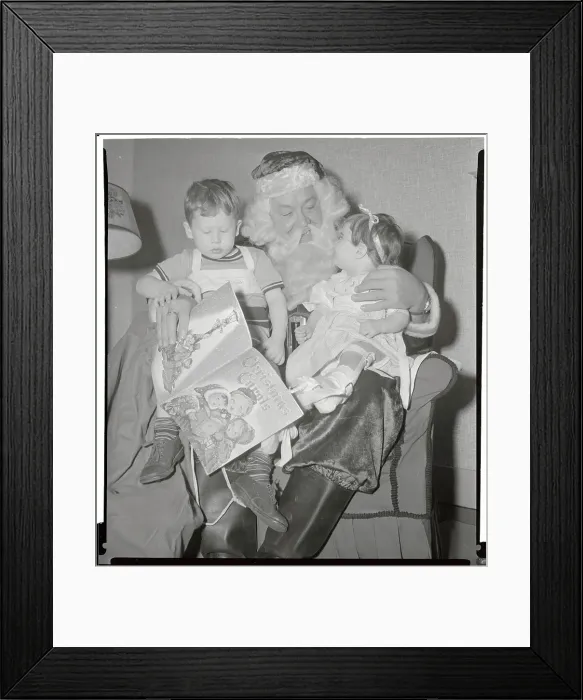 Framed Print : Lauritz Melchior as Santa Claus Sitting with Children Framed Print : Lauritz Melchior as Santa Claus Sitting with Children