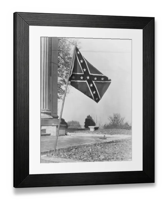 Framed Print : Confederate Flag Flying in Lawn at Courthouse Framed Print : Confederate Flag Flying in Lawn at Courthouse