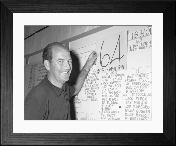 Framed Print : Bob Hamilton Posting Score in Miami Open Framed Print : Bob Hamilton Posting Score in Miami Open