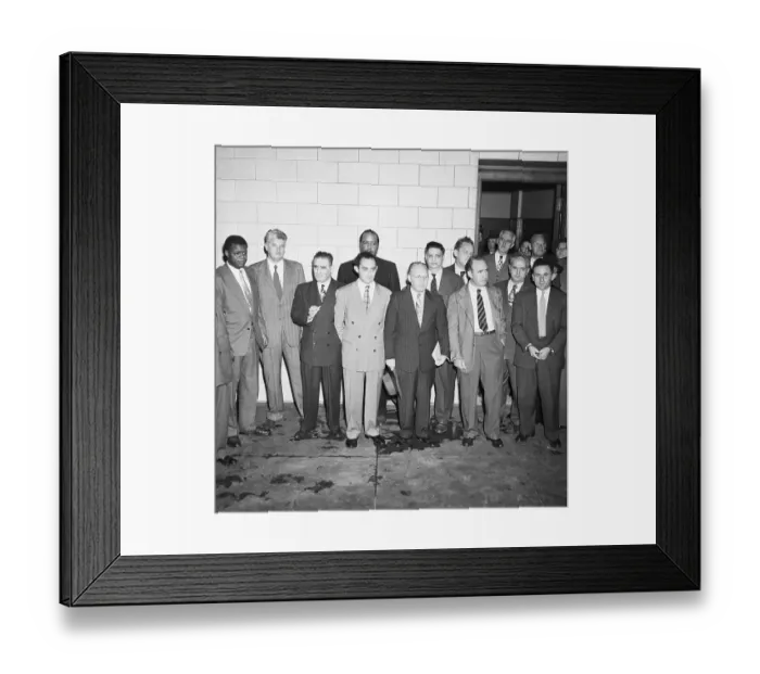 Framed Print : Convicted Communists Pose Outside Court