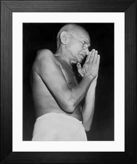 Framed Print : Mahatma Gandhi Praying Framed Print : Mahatma Gandhi Praying