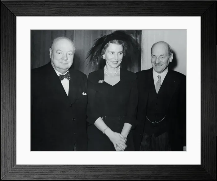 Framed Print : Winston Churchill with Happy Birthday Wishers Framed Print : Winston Churchill with Happy Birthday Wishers