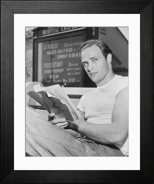 Framed Print : Portrait of Marlon Brando Framed Print : Portrait of Marlon Brando