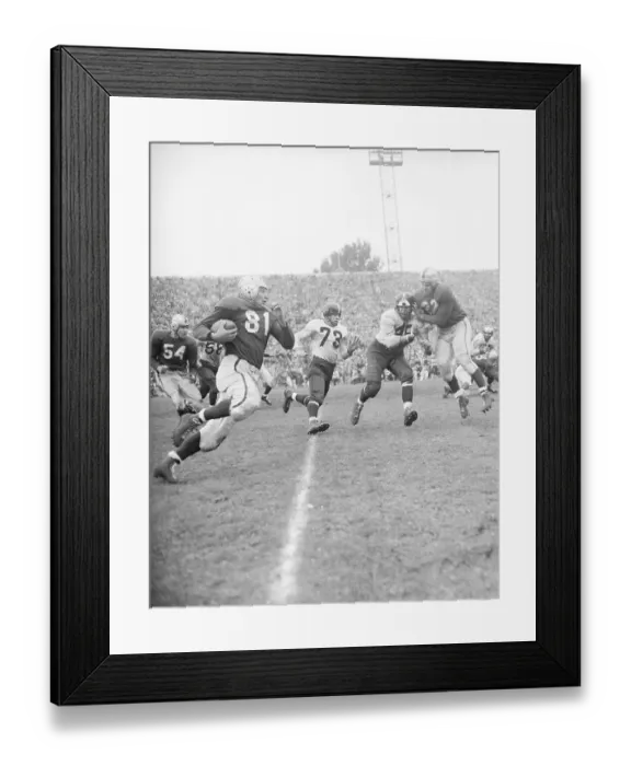 Framed Print : Football; Man Running W / Ball; Other Bloc