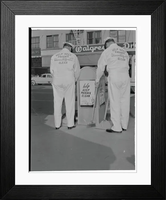 Framed Print : Sanitation Workers Cleaning Street Manually Framed Print : Sanitation Workers Cleaning Street Manually