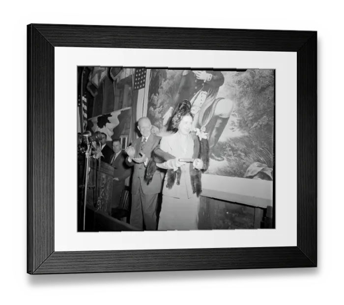 Framed Print : Ruth Alexander Receives Award From Dwight Eisenhower