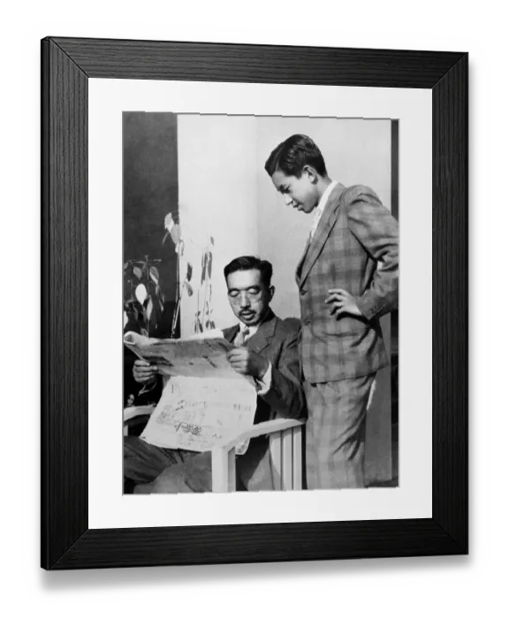 Framed Print : Japanese Emperor Hirohito and Crown Prince Akihito Framed Print : Japanese Emperor Hirohito and Crown Prince Akihito