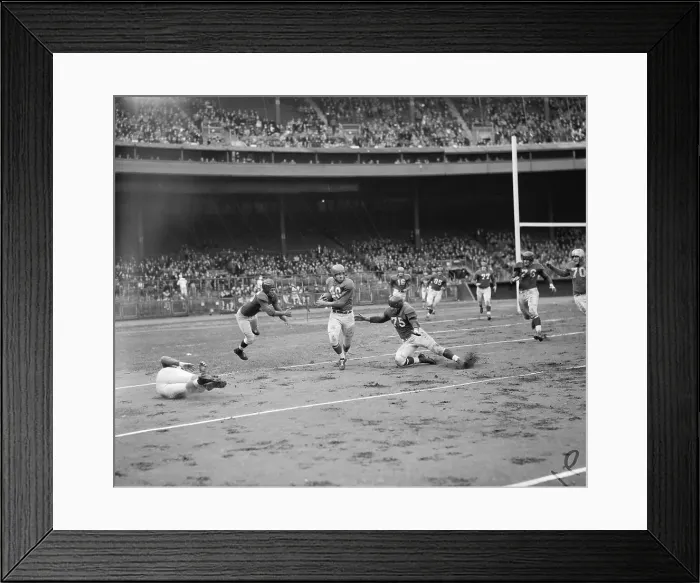 Framed Print : Lions and Giants Football Players in Action Framed Print : Lions and Giants Football Players in Action