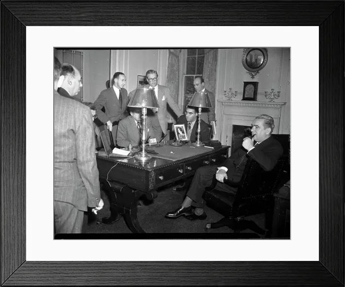 Framed Print : New York Mayor O'Dwyer in an Interview Framed Print : New York Mayor O'Dwyer in an Interview