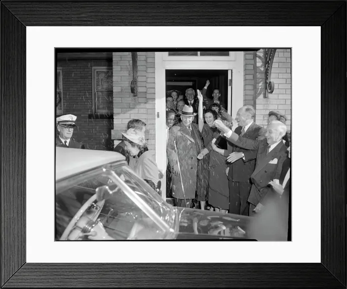 Framed Print : Rice Shower for Vice-President Alben Barkley and His Bride Framed Print : Rice Shower for Vice-President Alben Barkley and His Bride