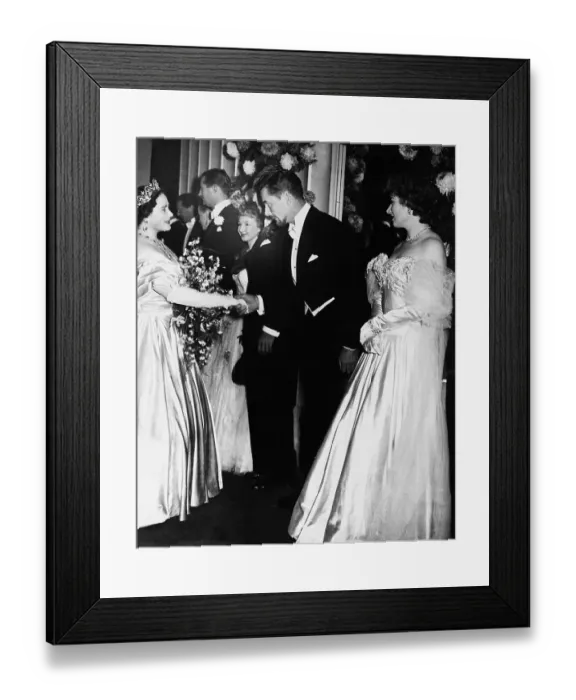 Framed Print : Queen Elizabeth and Errol Flynn Shaking Hands Framed Print : Queen Elizabeth and Errol Flynn Shaking Hands