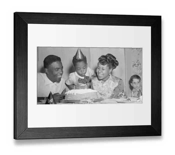 Framed Print : Jackie Robinson Jr Celebrating His Birthday with His Parents Framed Print : Jackie Robinson Jr Celebrating His Birthday with His Parents